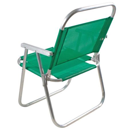 Imagem de Cadeira de praia alta alumínio sentar reforçada 150kg - Verde Bandeira