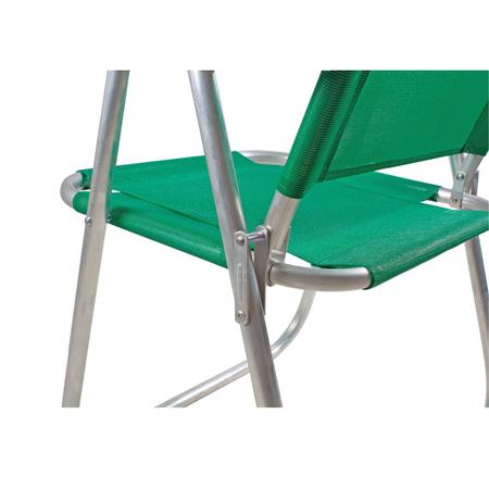 Imagem de Cadeira de praia alta alumínio sentar reforçada 150kg - Verde Bandeira