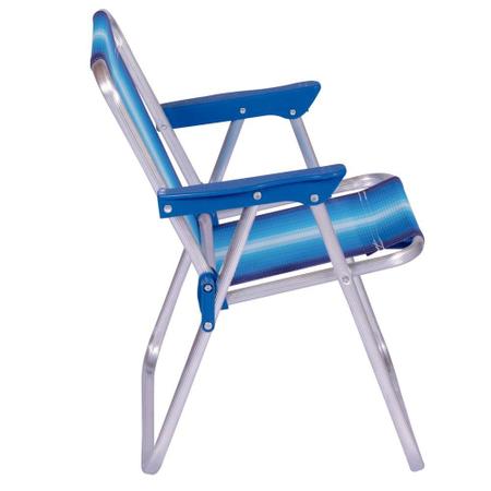 Imagem de Cadeira De Praia Alta Infantil Cores Dobrável Alumínio Mor