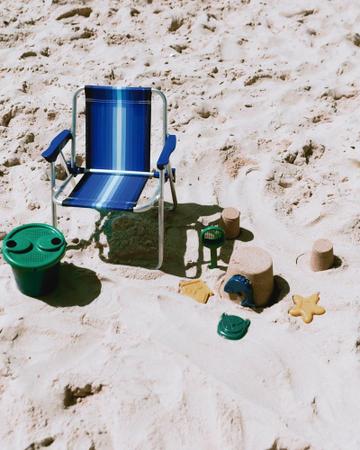 Imagem de Cadeira De Praia Alta Infantil Cores Dobrável Alumínio Mor