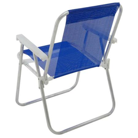 Imagem de Cadeira de Praia Alumínio Alta Bel Lazy Azul