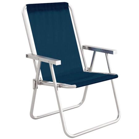 Imagem de Cadeira de Praia Aluminio Mor Alta Conforto Sannet Azul