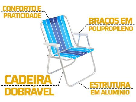Imagem de Cadeira De Praia E Piscina Alta Alumínio Belfix