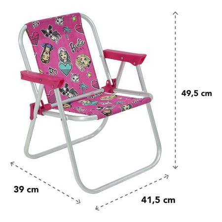 Imagem de Cadeira De Praia Infantil Bel Barbie Em Alumínio Rosa
