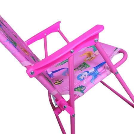 Imagem de Cadeira De Praia Infantil Rosa De Oxford 53CM X 25CM X 30CM
