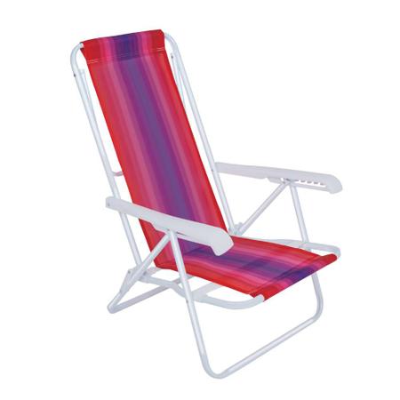 Imagem de Cadeira De Praia Piscina Reclinável 8 Posições Cores Mor