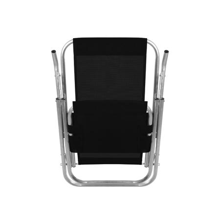Imagem de Cadeira de praia reclinável aluminío alta reforçada 150 kg preto