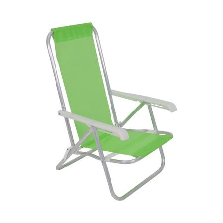 Imagem de Cadeira de Praia Reclinável Lazy em Alumínio Verde Bel