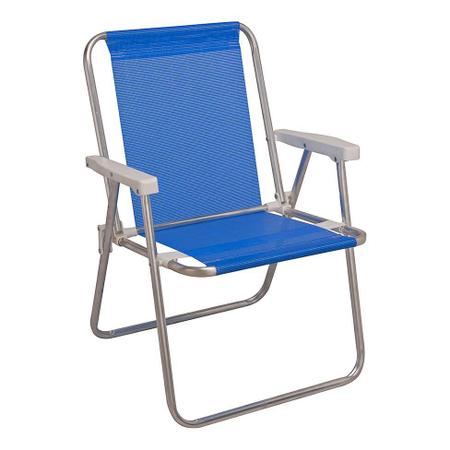 Imagem de Cadeira de Praia Sannet Alta Alumínio Azul