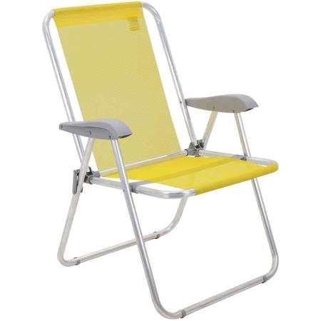 Imagem de Cadeira de Praia Tramontina Creta Master em Alumínio com Assento Amarelo 92900200