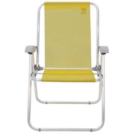 Imagem de Cadeira de Praia Tramontina Creta Master em Alumínio com Assento Amarelo 92900200