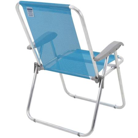 Imagem de Cadeira de Praia Tramontina Creta Master em Alumínio com Assento Azul Cristal 92900201