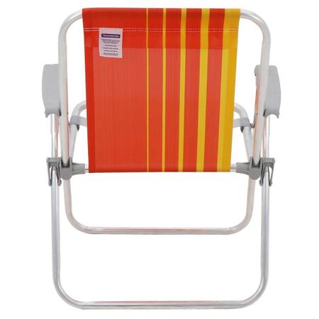 Imagem de Cadeira de Praia Tramontina Samoa Alta em Alumínio com Assento Laranja e Amarelo 92900001