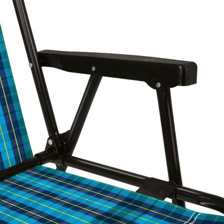 Imagem de Cadeira de Praia Varanda Xadrez em Aço 110 kg Cores Mor