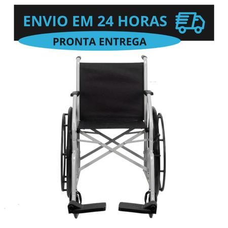 Imagem de Cadeira de rodas dobrável pneu anti furo até 90kg