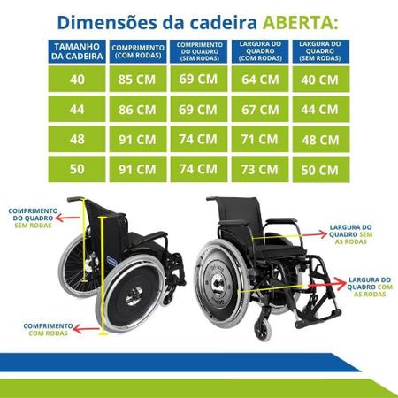 Imagem de Cadeira de Rodas em Alumínio Desmontável Capacidade de Peso até 120 kg Ortobras AVD.