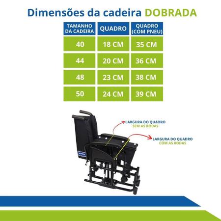 Imagem de Cadeira de Rodas em Alumínio Desmontável Capacidade de Peso até 120 kg Ortobras AVD.