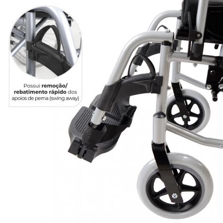 Imagem de Cadeira de Rodas em Alumínio Dobrável até 120 Kg Tamanho 40 D600 Dellamed