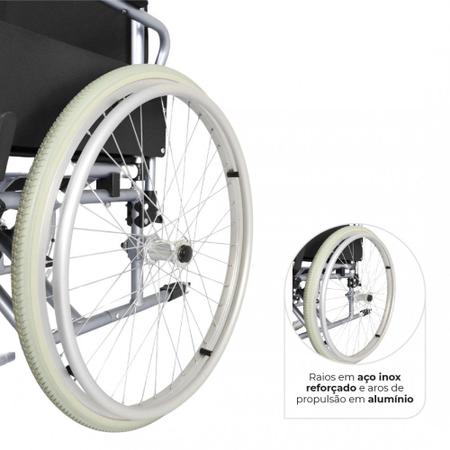 Imagem de Cadeira de Rodas em Alumínio Dobrável até 120 Kg Tamanho 40 D600 Dellamed