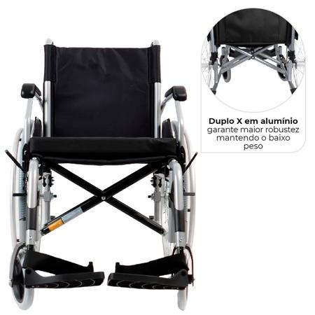 Imagem de Cadeira de Rodas em Alumínio Dobrável D600 Dellamed