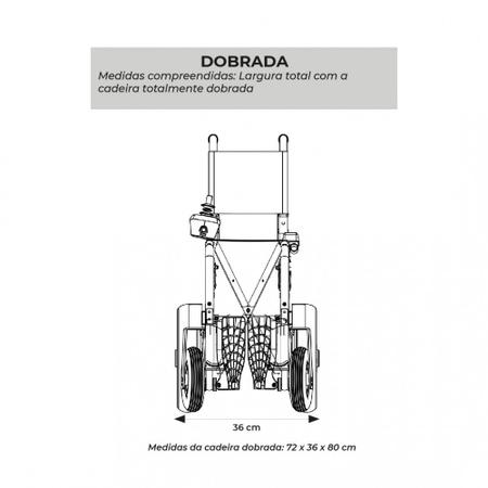 Imagem de Cadeira de Rodas Motorizada em Alumínio Dobrável até 120 Kg D1000 Dellamed