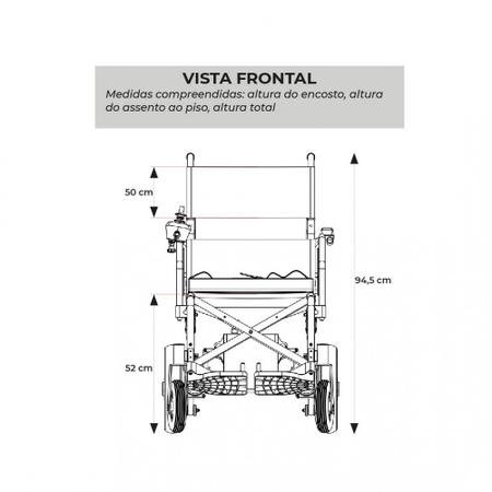 Imagem de Cadeira de Rodas Motorizada em Alumínio Dobrável até 120 Kg D1000 Dellamed