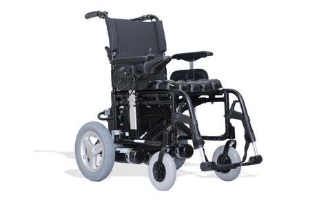 Imagem de Cadeira de rodas motorizada Ortobras e4 alumínio estrutura e encosto dobrável - Larg assento 44cm