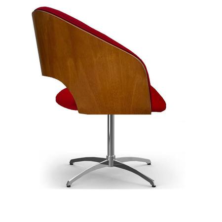 Imagem de Cadeira Decorativa Bia Com Capitonê Vermelha Giratória