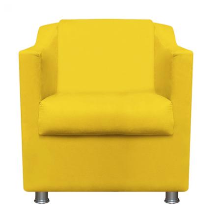 Imagem de Cadeira Decorativa Bia Decoração De interior Pes Cromados Suede Amarelo - Kimi Design