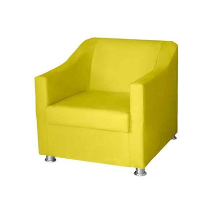 Imagem de Cadeira Decorativa Bia Decoração De interior Pes Cromados Suede Amarelo - Kimi Design