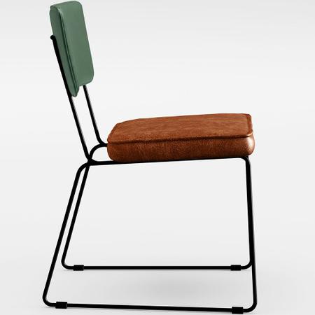 Imagem de Cadeira Decorativa Estofada Sala Jantar Allana L02 Facto Verde Musgo tecido sintéticoCamel - Lyam Decor