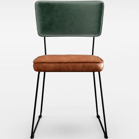 Imagem de Cadeira Decorativa Estofada Sala Jantar Allana L02 Facto Verde Musgo tecido sintéticoCamel - Lyam Decor