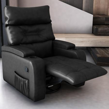 Imagem de Cadeira Do Papai de Cinema Reclinavel Abertura de 1,60m Luxo GM Korin Preto