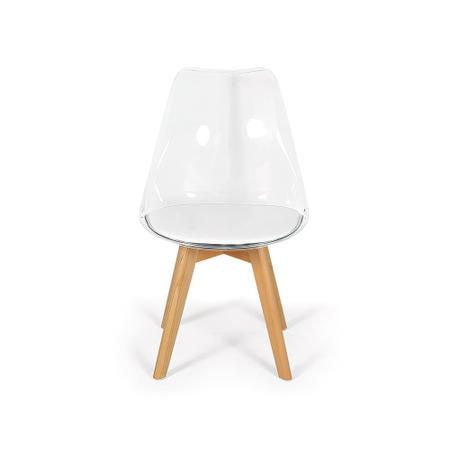 Imagem de Cadeira Eames Wood Leda Acrílico Transparente - Branca