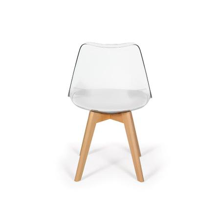 Imagem de Cadeira Eames Wood Leda Acrílico Transparente - Branca