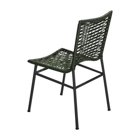 Imagem de Cadeira em Corda Naútica Verde e Alumínio Preto Veneza para Área Externa