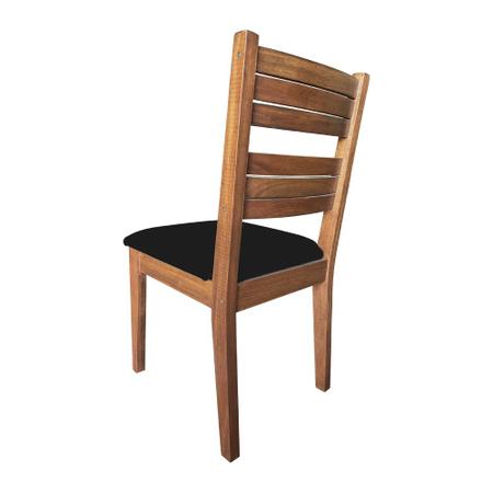 Imagem de Cadeira em Madeira Maciça Itália com Assento Estofado Preto