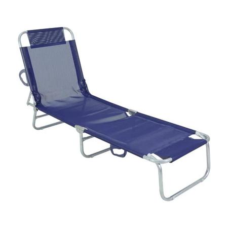 Imagem de Cadeira Espreguiçadeira em Textilene e Alumínio Azul Marinho 414718 Belfix
