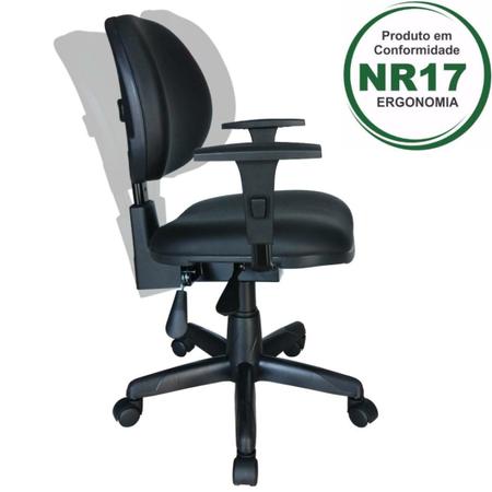 Imagem de Cadeira Executiva Back System Lisa c/ Braços reguláveis - Cor Preta - martiflex 