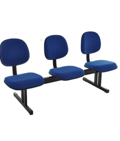 Imagem de Cadeira Executiva em longarina com 3 lugares Linha Robust Azul