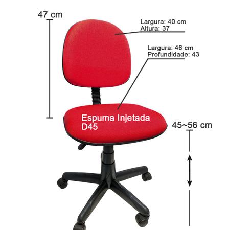 Imagem de Cadeira Executiva Ergonômica Giratória Para Escritório Com Regulagem de Altura Vermelha