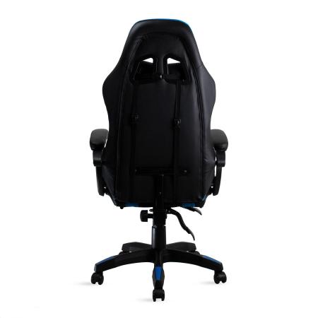 Imagem de Cadeira Gamer Azul e Preto Healer Level Reclinável Giratória com apoio de pés