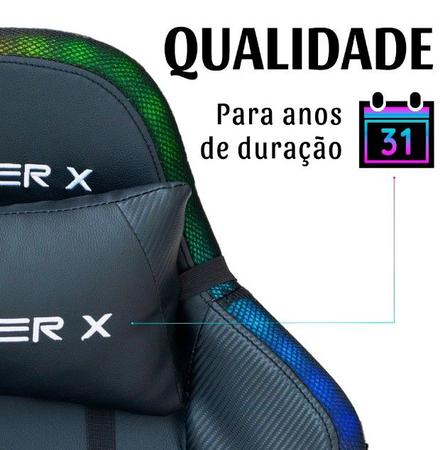 Imagem de Cadeira Gamer de Escritório Racer X Reclinável Hype com Led RGB