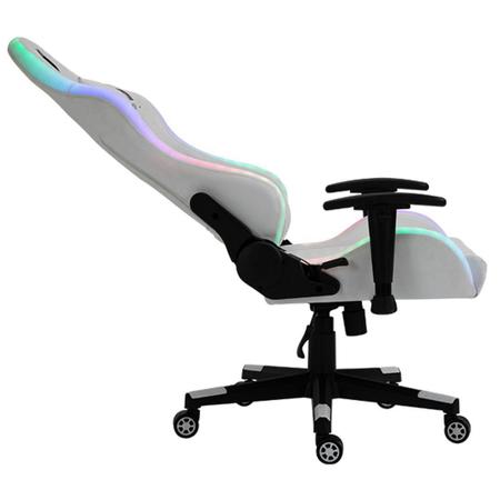 Imagem de Cadeira Gamer Fox Racer RGB Branca com Iluminação (Led) - Logo Preta