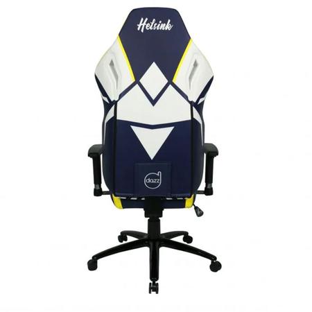 Imagem de Cadeira Gamer Helsink Estofado 100kg Azul Branco Amarelo