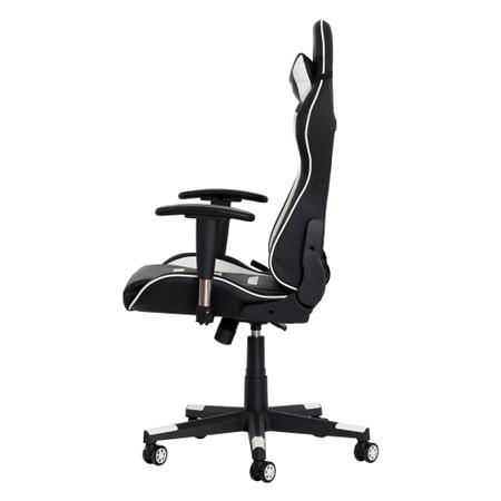 Imagem de Cadeira Gamer II Reclinável 180º Giratória Preto e Branco Altura Ajustável Função Relax