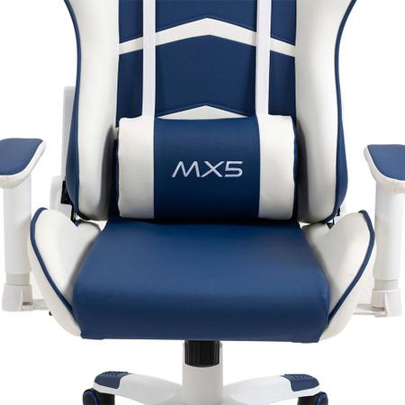 Imagem de Cadeira Gamer MX5 Giratória Branco e Azul Marinho - MYMAX