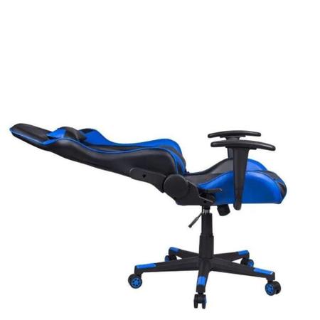 Imagem de Cadeira Gamer Pelegrin em Couro PU Reclinável PEL-3012 Preta e Azul