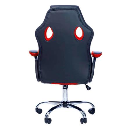 Imagem de Cadeira Gamer Reclinável Base cromada giratória Preto/Vermelho - Best