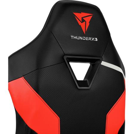 Imagem de Cadeira Gamer ThunderX3 TC3 Ember Cor Vermelha e Preta Com Encosto Reclinável de 135 Suporta Até 120Kg Com Apoio de Braço Bidirecional e Base de Metal Giratória